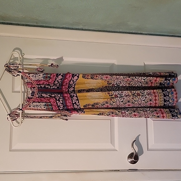 New LOVE KYLA High-low boho  Embroidered Print sleeveless Dress anthropologie - Picture 3 of 4